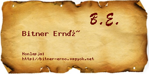 Bitner Ernő névjegykártya