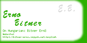 erno bitner business card